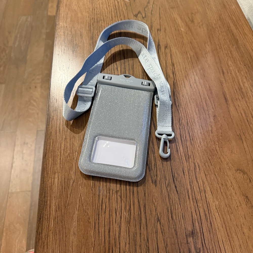 kate spade Glitter Waterproof Phone Pouch with Adjustable Branded Lanyard